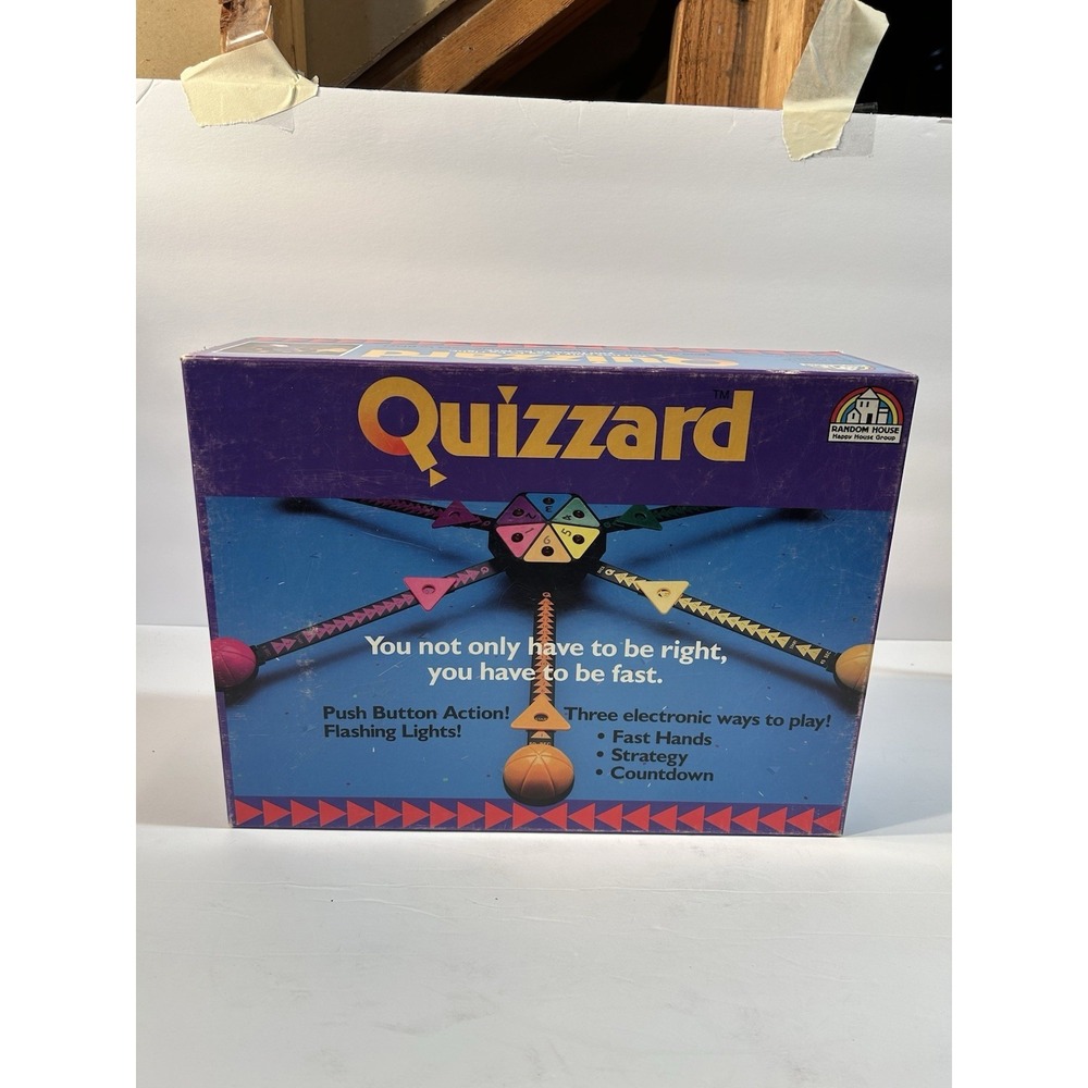 Vintage Quizzard Electronic Trivia Board Game 1988 Random House COMPLETE TESTED